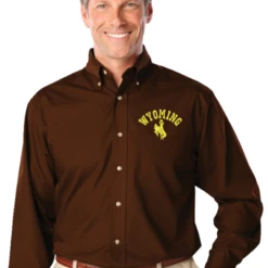 Wyoming Cowboys Button Up – Brown