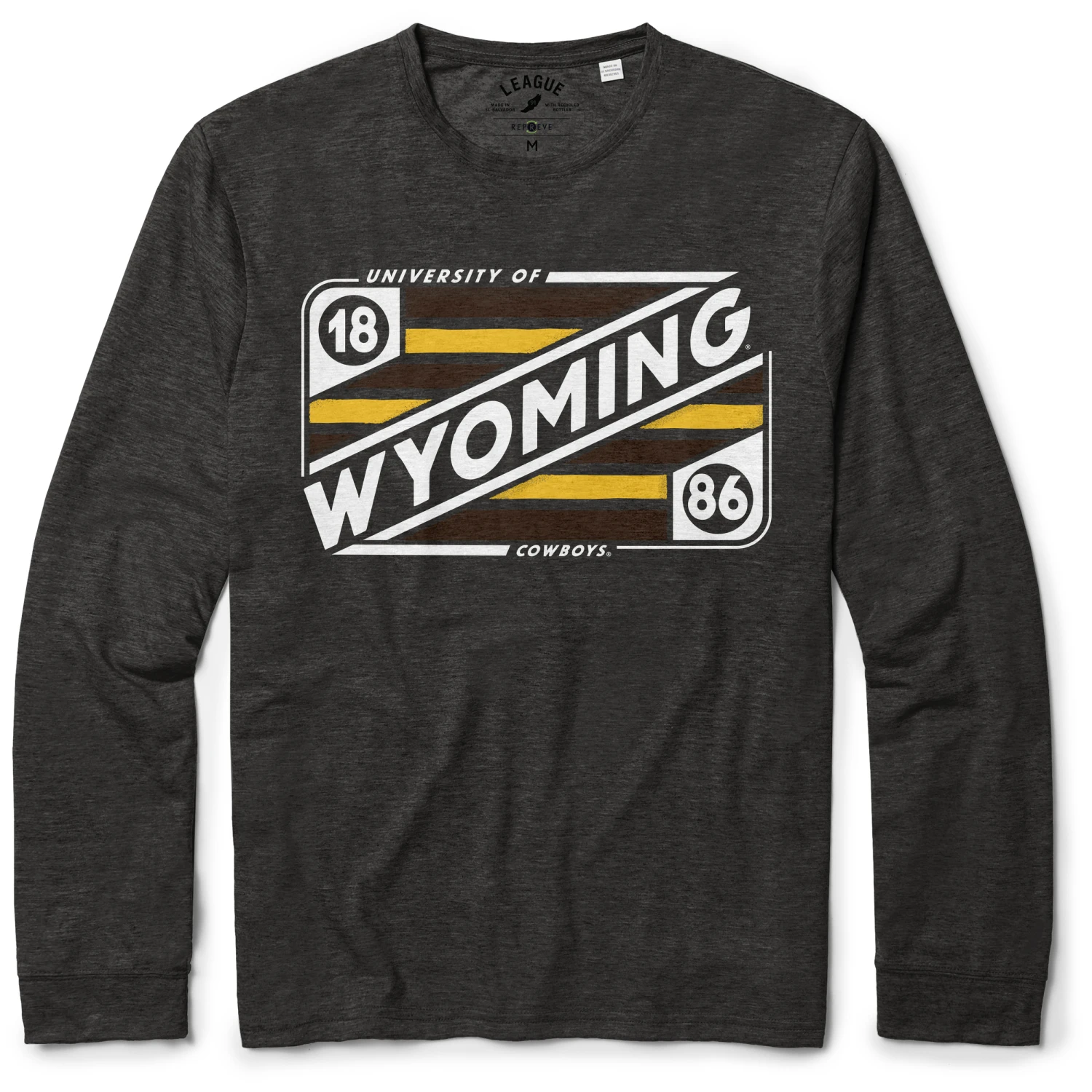 Wyoming Cowboys Reclaim L/S Tee – Heather Black 1 Wyoming Cowboys Reclaim L/S Tee – Heather Black