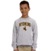 Wyoming Cowboys Youth Traditional Crewneck – Grey