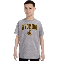 Wyoming Cowboys Youth Traditional T-Shirt – Grey