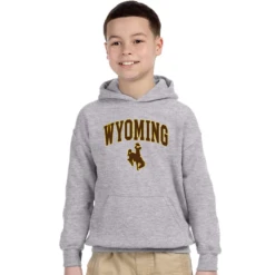 Wyoming Cowboys Youth Traditional Hoodie – Grey