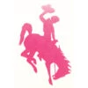 Wyoming Cowboys 3″ Bucking Horse Decal – Pink