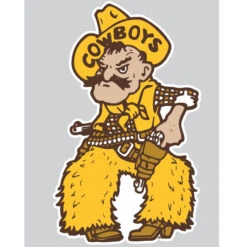 Wyoming Cowboys Pistol Pete 3″ Dizzler Durable Decal