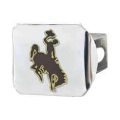 Wyoming Cowboys Two Color Chrome Hitch Cover