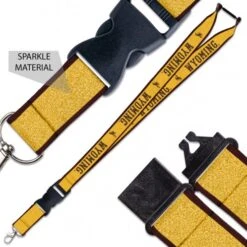 Wyoming Cowboys Reflective Lanyard – Gold Glitter