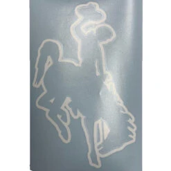 Wyoming Cowboys 12″ Outline Bucking Horse Decal – White