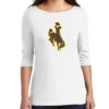 Wyoming Cowboys Women’s 3/4 Sleeve Tee – White