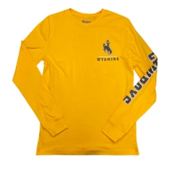 Wyoming Cowboys Bucking Horse L/S Tee – Gold