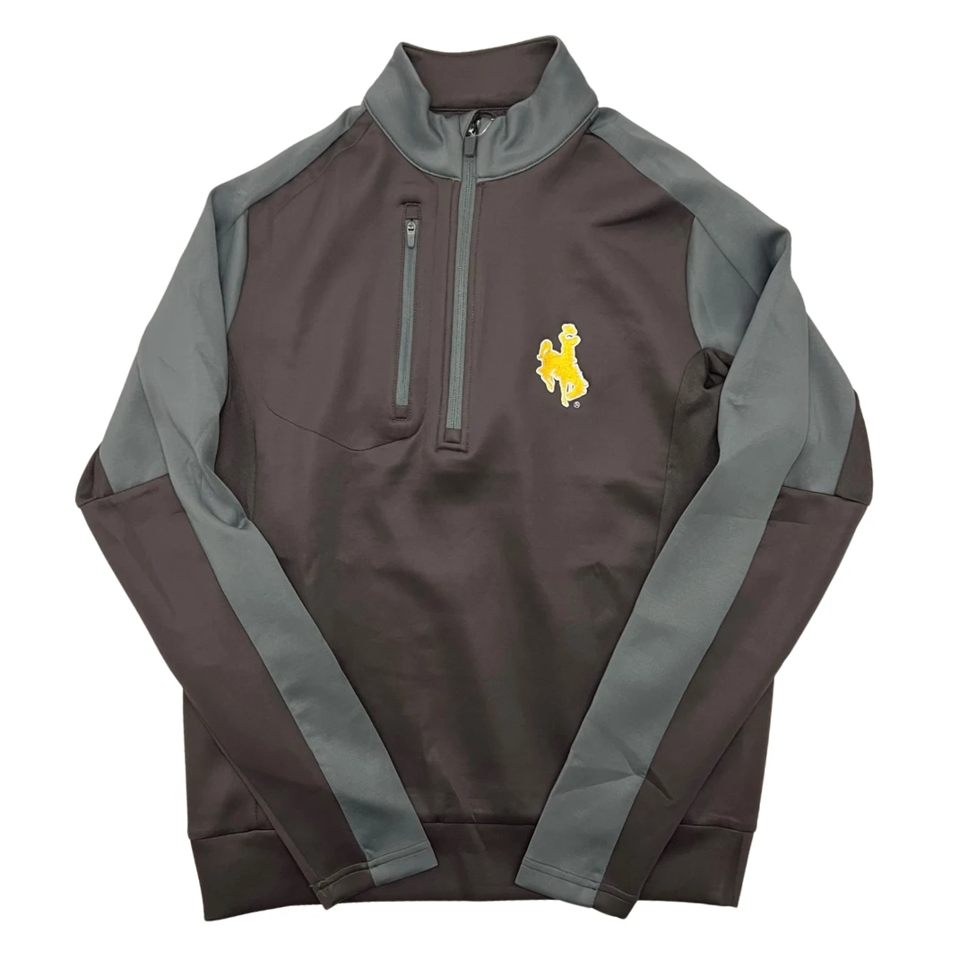 Wyoming Cowboys 1/4 Zip Jacket – Brown/Carbon Grey