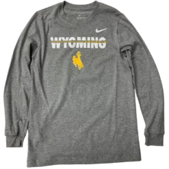 Nike Wyoming Cowboys Youth L/S Tee – Dark Heather