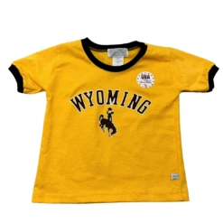 Wyoming Cowboys Toddler Ringer Tee – Gold/Brown