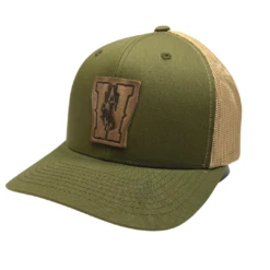 Wyoming Cowboys W Leather Patch Hat – Moss/Khaki