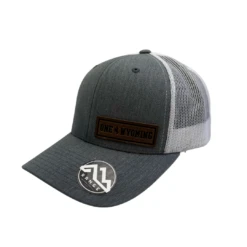 Wyoming Cowboys Leather Patch Hat – Heather Grey/White