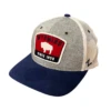 Wyoming Buffalo Flat Bill Hat – Gray/Stone/Navy