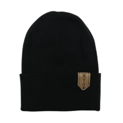 Wyoming Cowboys Leather Patch Knit Beanie – Black