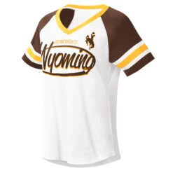 Wyoming Cowboys Circus Catch S/S Tee – White/Brown/Gold