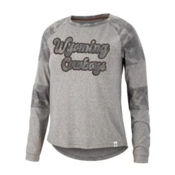 Wyoming Cowboys Women’s Holt Ragan L/S Tee – Heather Grey