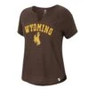 Wyoming Cowboys Women’s Recycled V-Notch Tee S/S – Brown