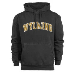 Wyoming Cowboys Garment Washed Hood – Charcoal