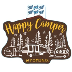 Wyoming Cowboys Happy Camper Decal
