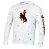 Wyoming Cowboys Paint Splatter Women’s L/S Tee – White