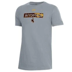 UA Wyoming Cowboys Youth S/S Tee – Steel Heather