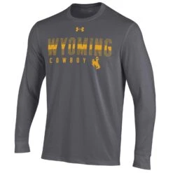 UA Wyoming Cowboys Performance L/S Tee – Carbon Heather