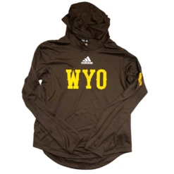 Adidas Wyoming Cowboys Women’s Hooded L/S Tee – Brown